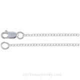 18 Inch 1.1MM Solid Sterling Curb Chain with Lobster Claw Clasp