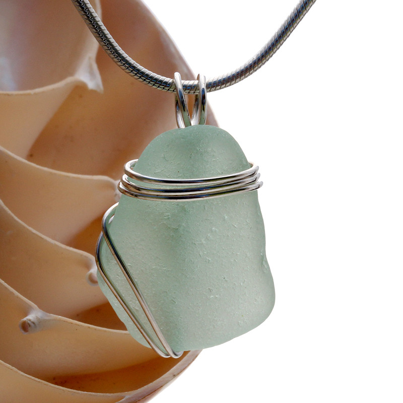 Long Seafoam Green In Triple Sterling Side Setting (SSP15)