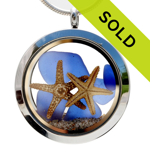 Sorry this blue sea glass locket with starfish has been sold!