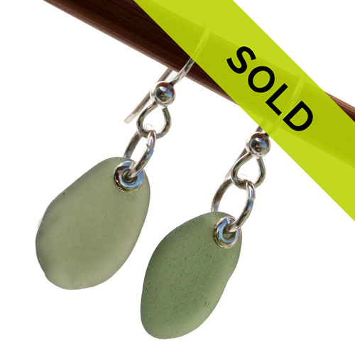 Sorry this Olive green sea glass earrings have sold!