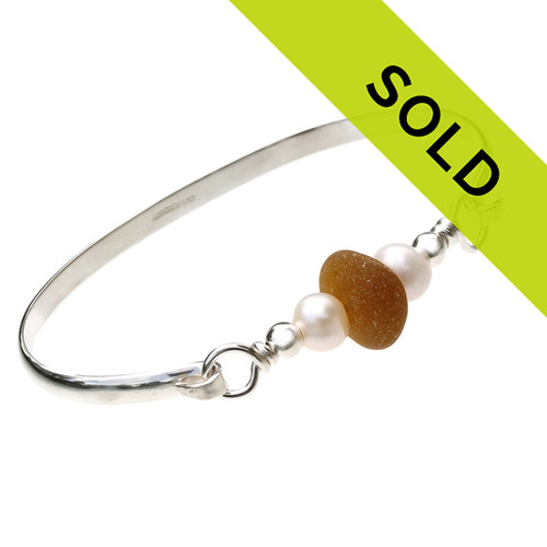 Sorry this sterling silver sea glass bangle bracelet has sold!