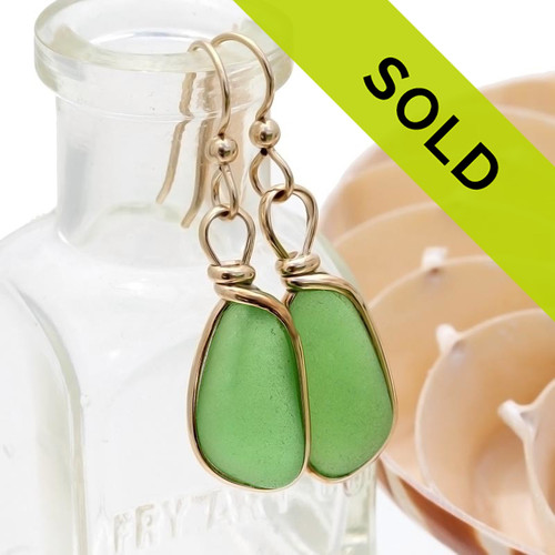 Sorry these green sea glass earrings have been sold!