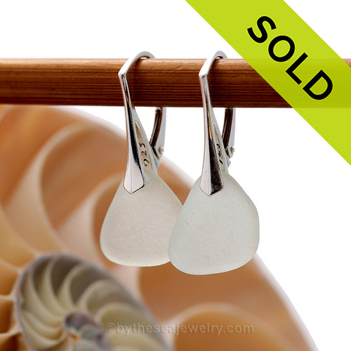 Shaped only by the sea, these natural sea glass pieces really glow hanging from these solid sterling silver leverbacks.
Sorry these Sea Glass Earrings have been SOLD!