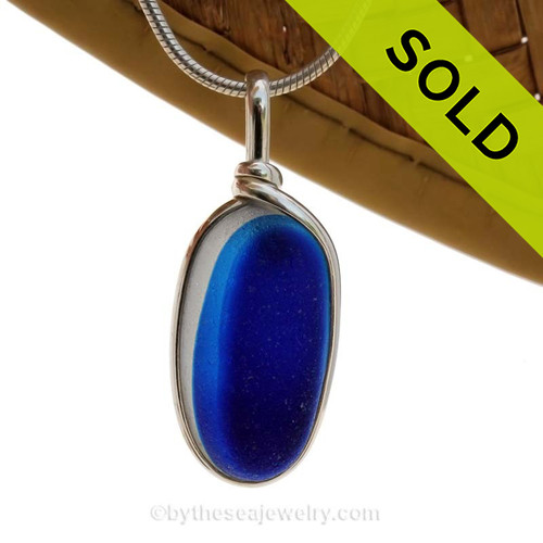 An rich vivid mixed Bright Blue English Multi sea glass set for a necklace in our Original Sea Glass Bezel© in solid sterling silver setting.
SOLD - Sorry this Ultra Rare Sea Glass Pendant is NO LONGER AVAILABLE!