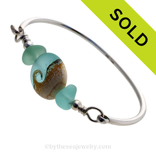 SOLD - Sorry this Sea Glass Bangle Bracelet is NO LONGER AVAILABLE!