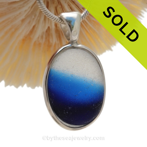 Fade To Black - Ultra Rare Vivid Mixed English Sea Glass In Sterling Deluxe Wire Bezel© Pendant