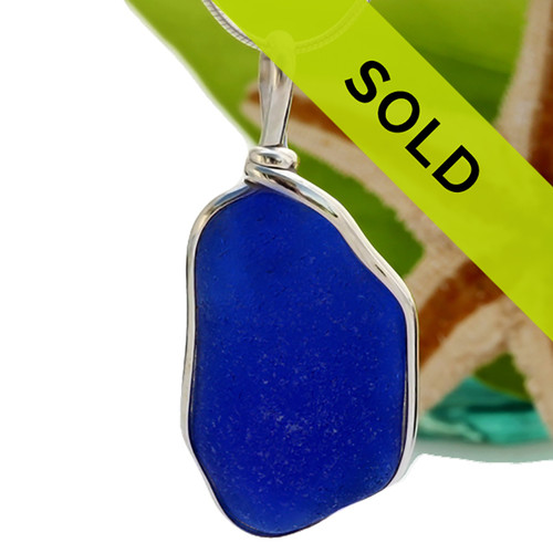 A larger blue sea glass pendant in our Original Wire Bezel setting.
This is the EXACT pendant you will receive!
Sorry this one of a kind pendant has been sold!