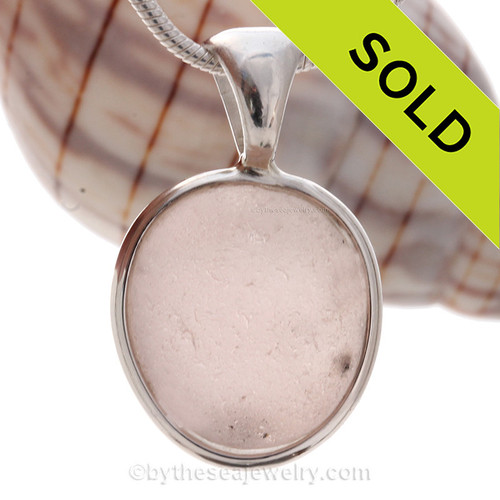 Cool Included Rose Sea Glass Pendant in our Deluxe Sterling Bezel Setting.