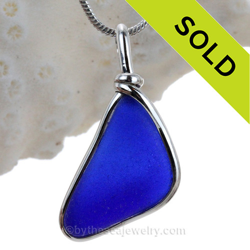 Blue Genuine Sea Glass pendant