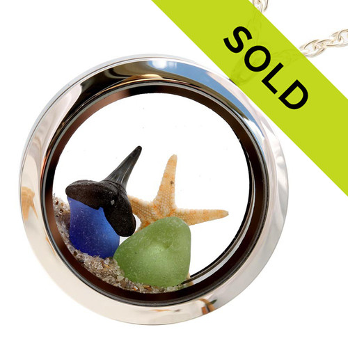 Sorry this sea glass locket with sharks teeth has SOLD!