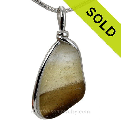mixed brown sea glass pendant
