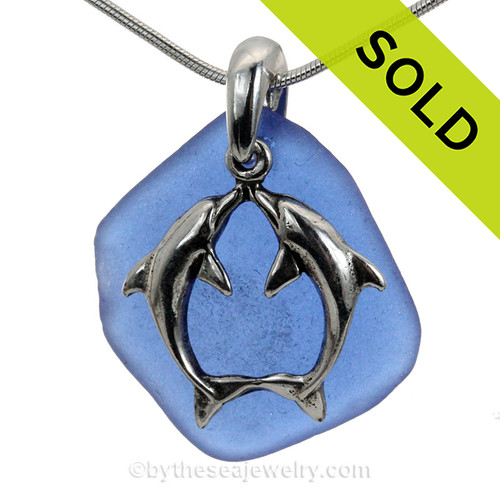 Kissing Dolphins Sterling Silver Necklace