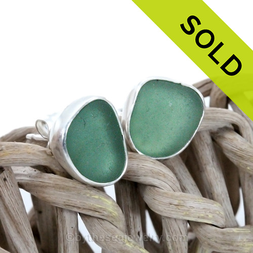 Seafoam Green Sea Glass On Sterling Silver Posts