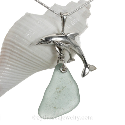 Mother and baby Dolphin Sterling Silver Necklace