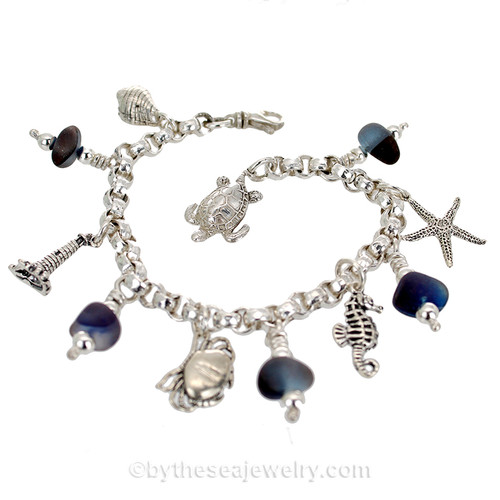 An awesome sea glass  bracelet that is guaranteed to get you compliments and looks of envy!