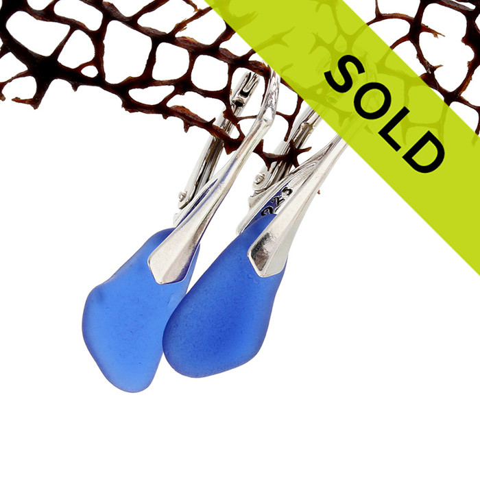 Sorry these blue sea glass earrings have been sold!