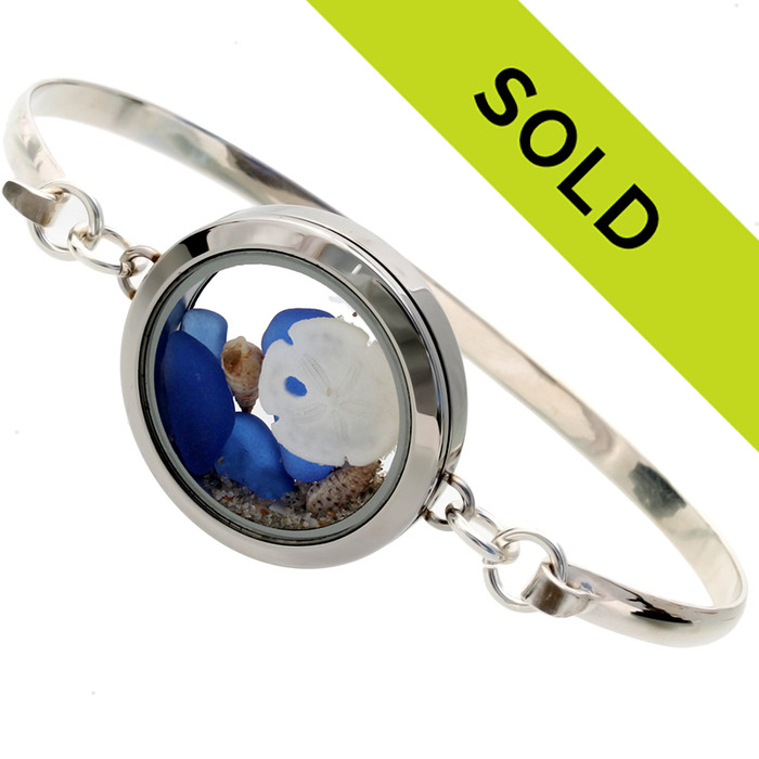 Sorry this sea glass locket bangle bracelet has sold!