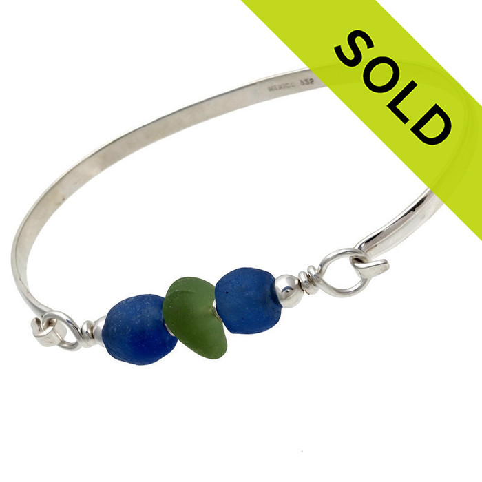 SOLD - Sorry this Sea Glass Bangle Bracelet is NO LONGER AVAILABLE!
