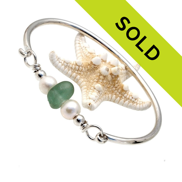 Sorry this sea glass bangle bracelet has been sold!