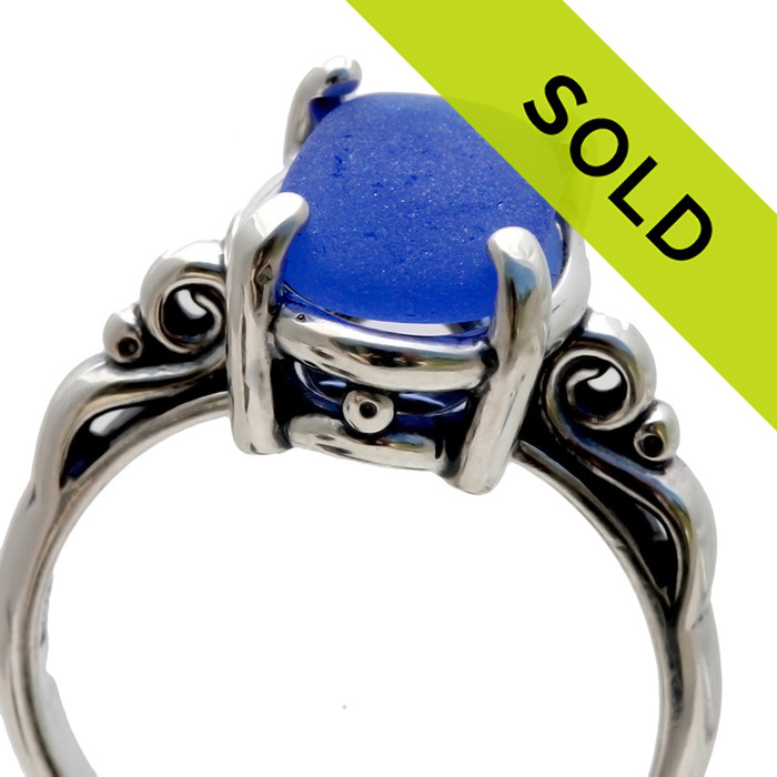 Sorry this blue sea glass ring has sold!