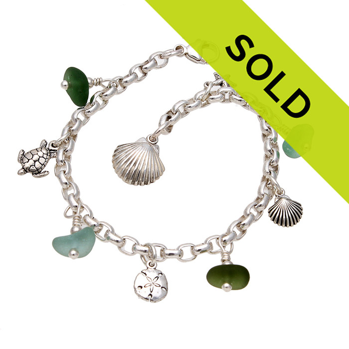 Sorry this sea glass charm bracelet has sold!