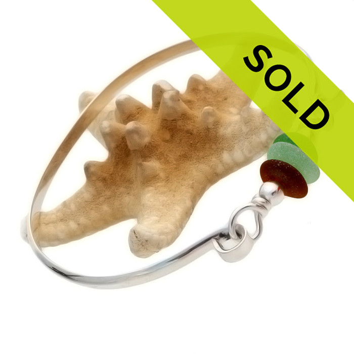 Sorry this sea glass bangle bracelet has been sold!