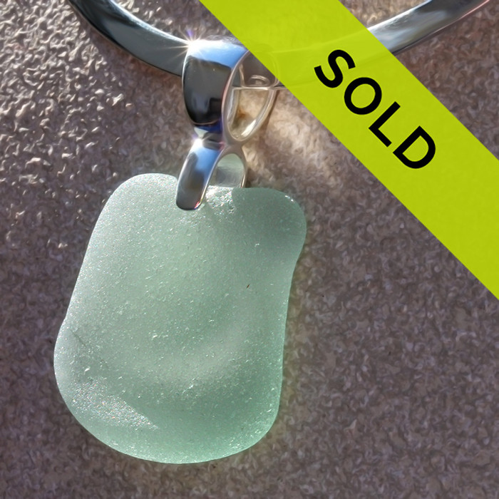 Simply Sea Glass a Seafoam Bottle Bottom On W/ Seahorse On Sterling Oval Collar
Sorry this sea glass necklace has been sold!