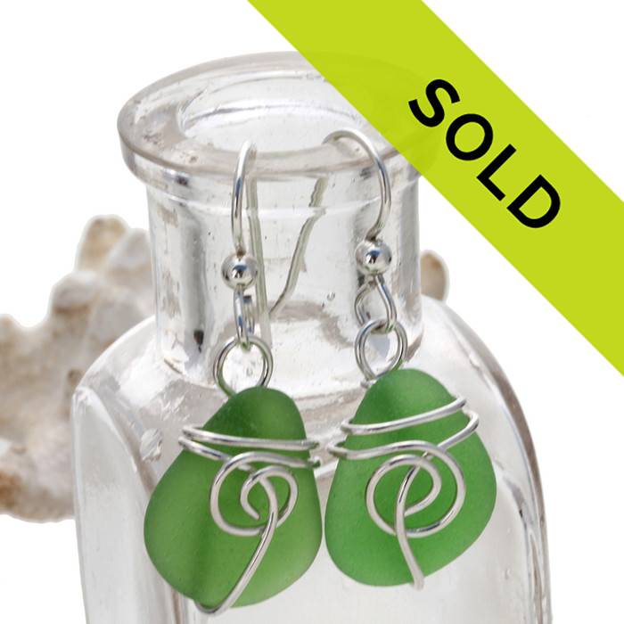Sorry this green sea glass jewelry earring selection has been sold!