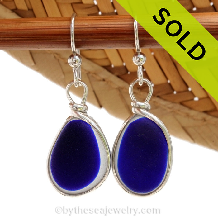 A great match in my flashed English Multi Sea Glass Earrings in a vivid mixed deep cobalt Blue set in our Original Wire Bezel© setting in silver.
Sorry this Sea Glass Jewelry selection has been sold!