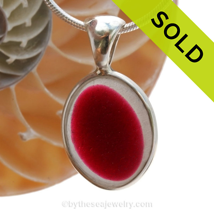 A  natural beach found mixed petite vivid pink  flashed sea glass set in our Deluxe Wire Bezel© in solid sterling silver
A great necklace for any time of year and perfect for any sea glass lover!
Sorry this Sea Glass Jewelry piece has been SOLD!