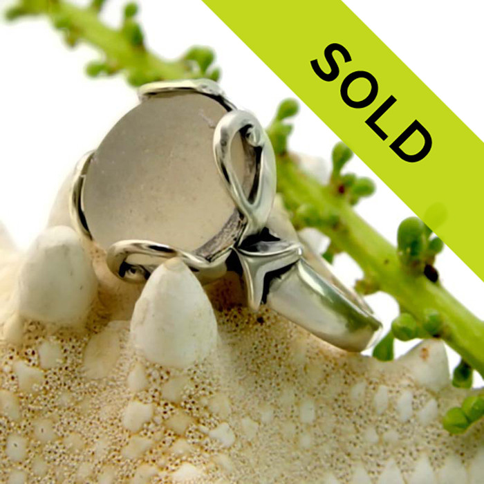 This white sea glass dome ring has been sold!
