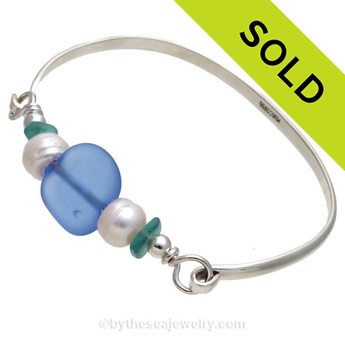SOLD - Sorry this Sea Glass Bangle Bracelet is NO LONGER AVAILABLE!