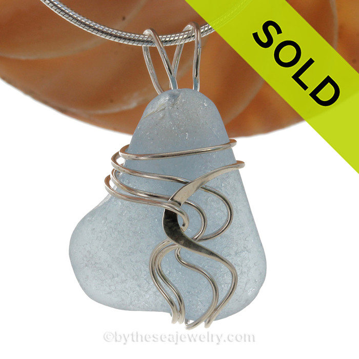 A stunning and LARGE Genuine Electric Aqua Sea Glass Pendant set in our Signature Waves© setting in Sterling Silver.
SOLD - Sorry This Sea Glass Pendant is NO LONGER AVAILABLE!