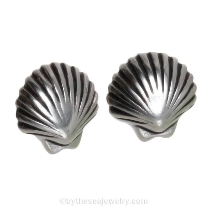 Solid Sterling Shell Post Earring