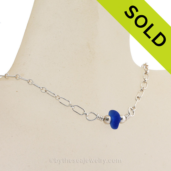 Simply Sea Glass - Lucky Blue Sea Glass Necklace on Solid Sterling Silver
SOLD - Sorry this Sea Glass Necklace is NO LONGER AVAILABLE!!!