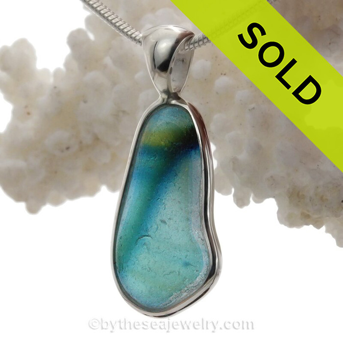 WOW is all you can say when you see the incredible mixture of colors in this Seaham Sea Glass Pendant.