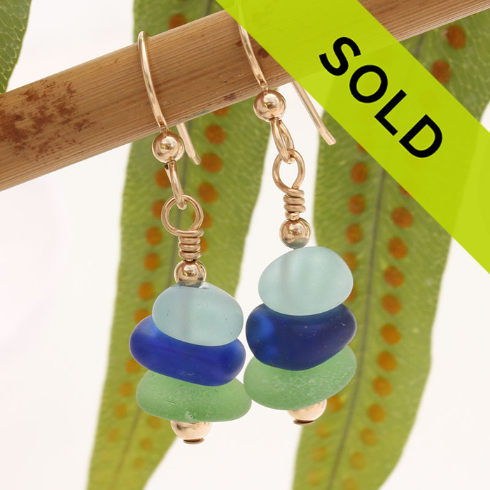 Sorry these sea glass stack earrings have been sold!