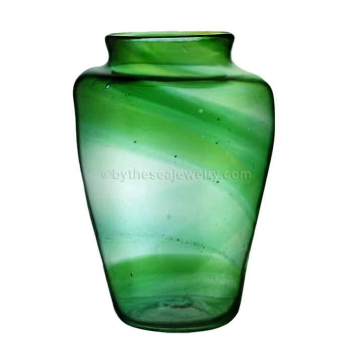 Originating as end of day art glass tossed into the sea and rolled around for over 100 years. Glass from this region tends to be the best in the world. Originating as Hartley Wood Streaky Glass made in Sunderland. Remnants of this amazing colorful art glass can now be found on the beaches of Seaham England (photo of antique Hartley and Wood vase is shown).