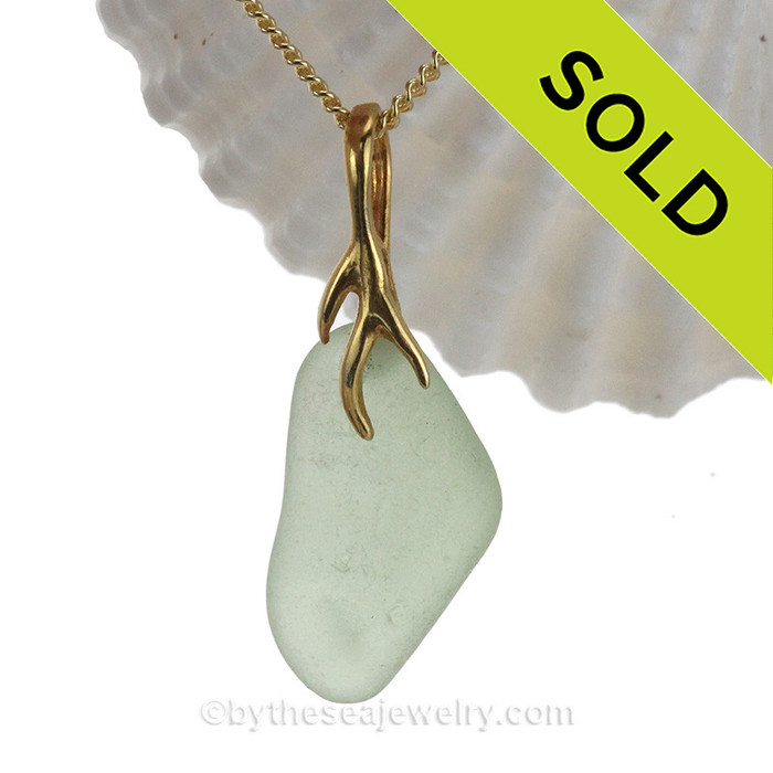 Seafoam Green Sea Glass Necklace