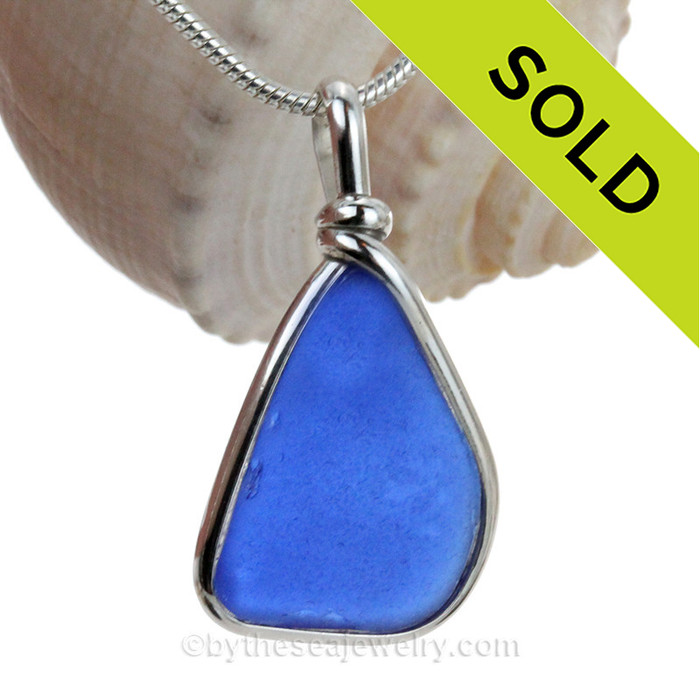  Blue Genuine Sea Glass pendant