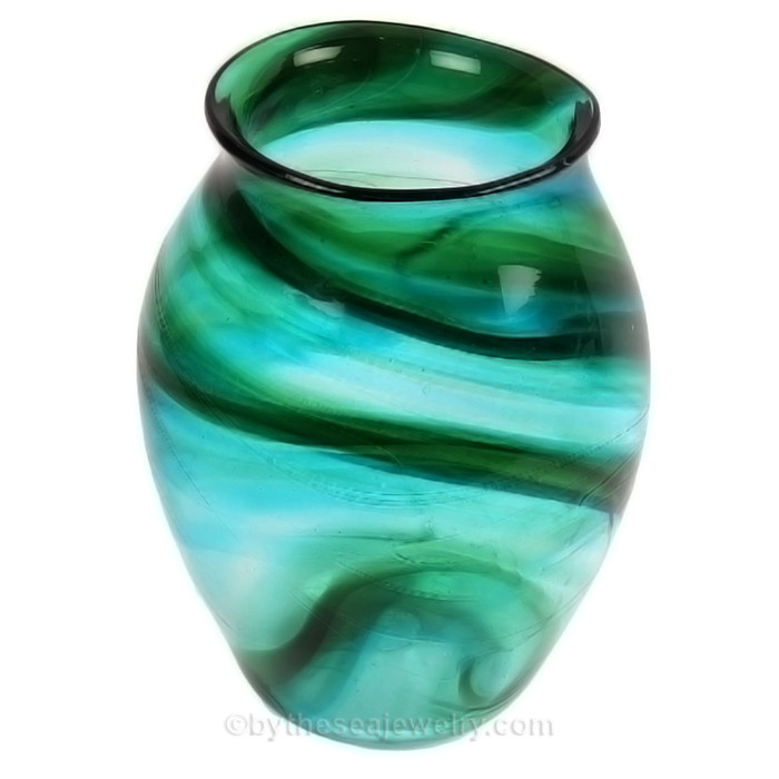 An Example of a Hartley Wood Teal Streaky Vase