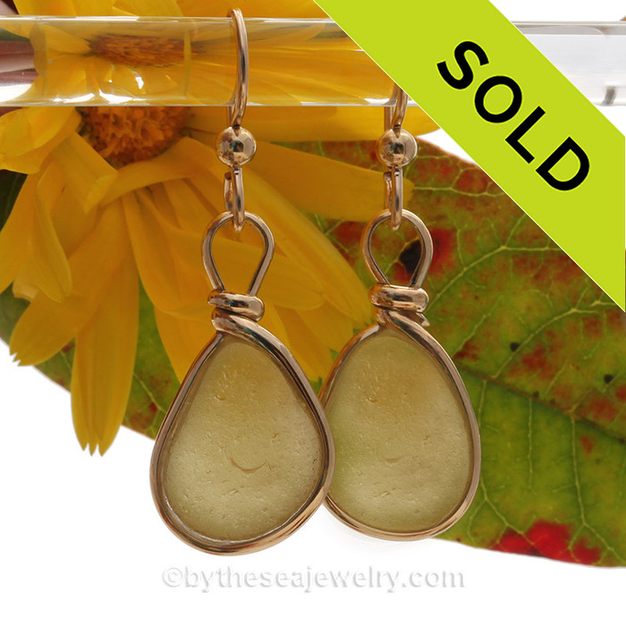 Honey Yellow In Sterling Silver Earrings In Original Wire Bezel© of Gold