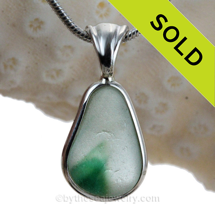 small Pontil sea glass pendant