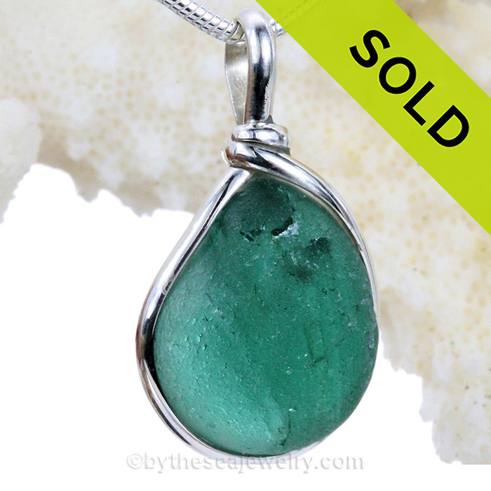  End Of Day Certified Genuine Sea Glass Pendant for necklace