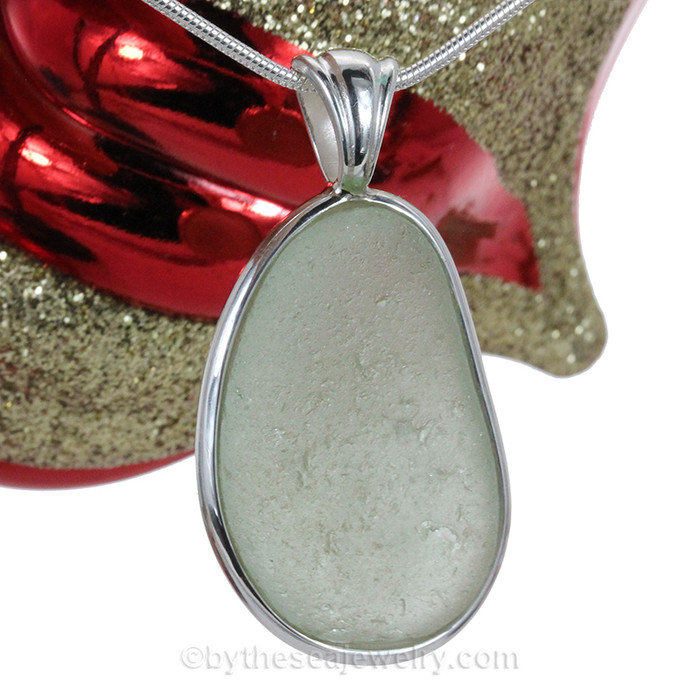 Large Seafoam Genuine Sea Glass in our Deluxe Wire Bezel© setting.