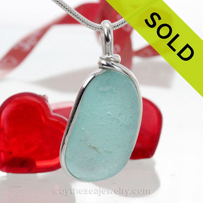 English Sea Glass Sterling Wire Bezel© Pendant