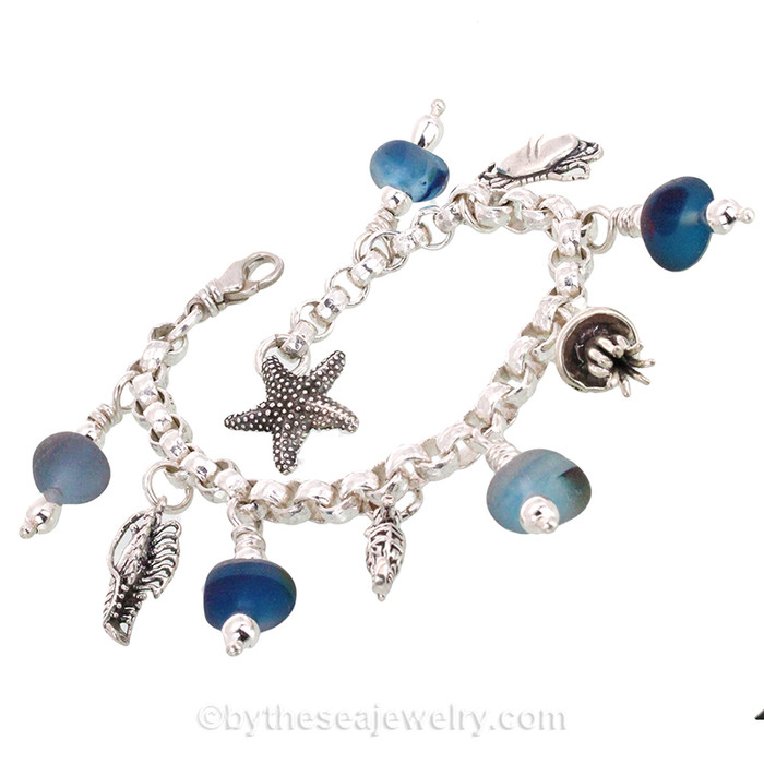 An awesome sea glass  bracelet that is guaranteed to get you compliments and looks of envy!