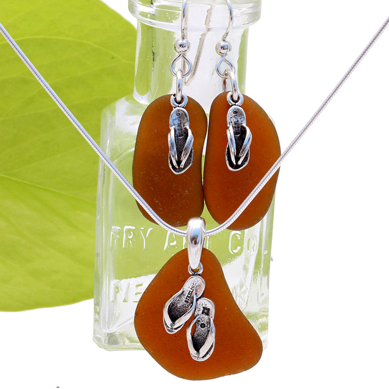 Item #SG06 Sea Glass Necklace and Earrings Set