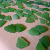 matching sea glass pieces for green earrings