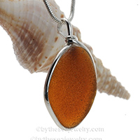 brown sea glass pendant 